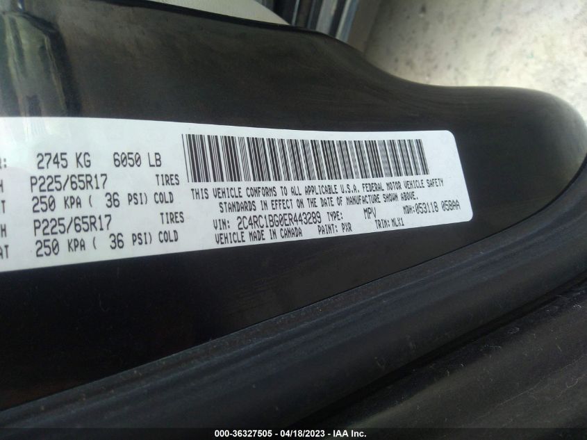 2014 CHRYSLER TOWN & COUNTRY TOURING - 2C4RC1BG0ER443289