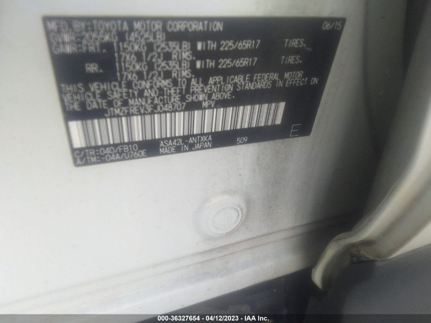 2015 TOYOTA RAV4 LE - JTMZFREV3FJ048707