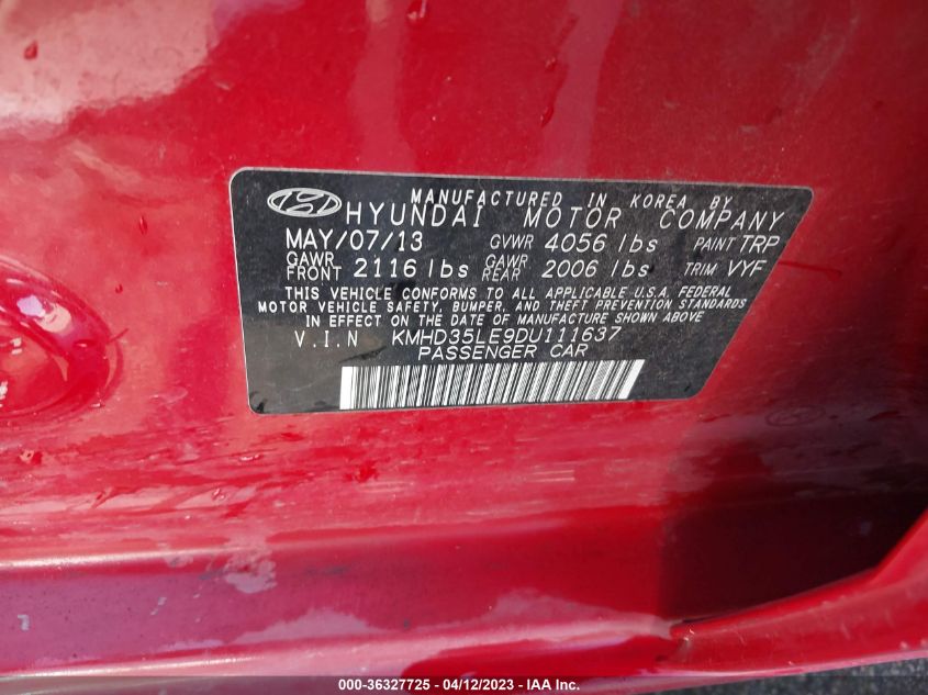 2013 HYUNDAI ELANTRA GT - KMHD35LE9DU111637