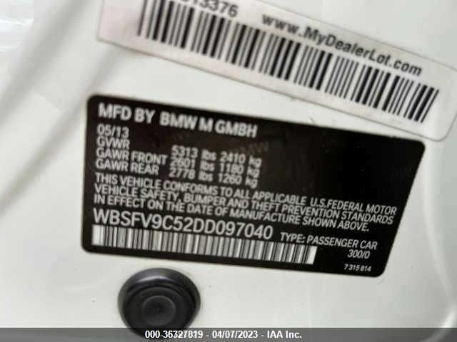 2013 BMW M5 WBSFV9C52DD097040