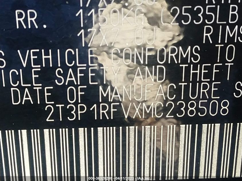 2021 TOYOTA RAV4 XLE - 2T3P1RFVXMC238508