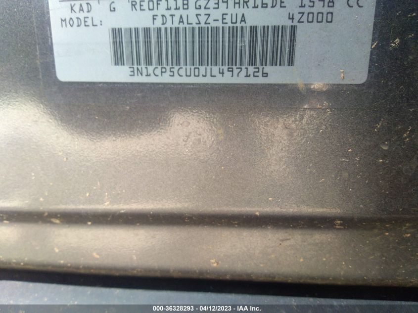 2018 NISSAN KICKS SV - 3N1CP5CU0JL497126