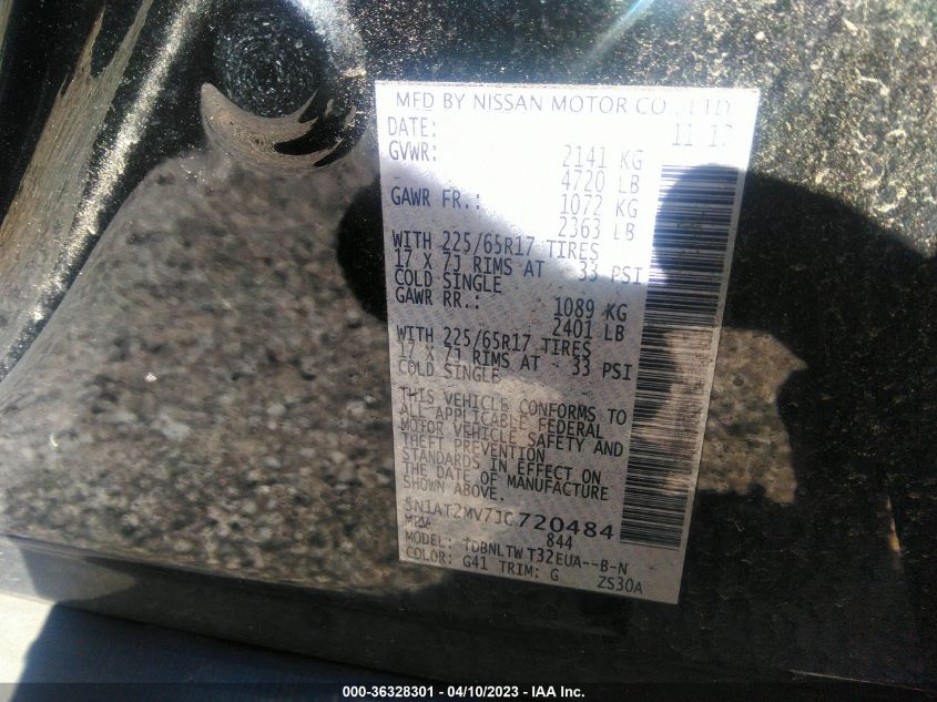 2018 NISSAN ROGUE SV - 5N1AT2MV7JC720484