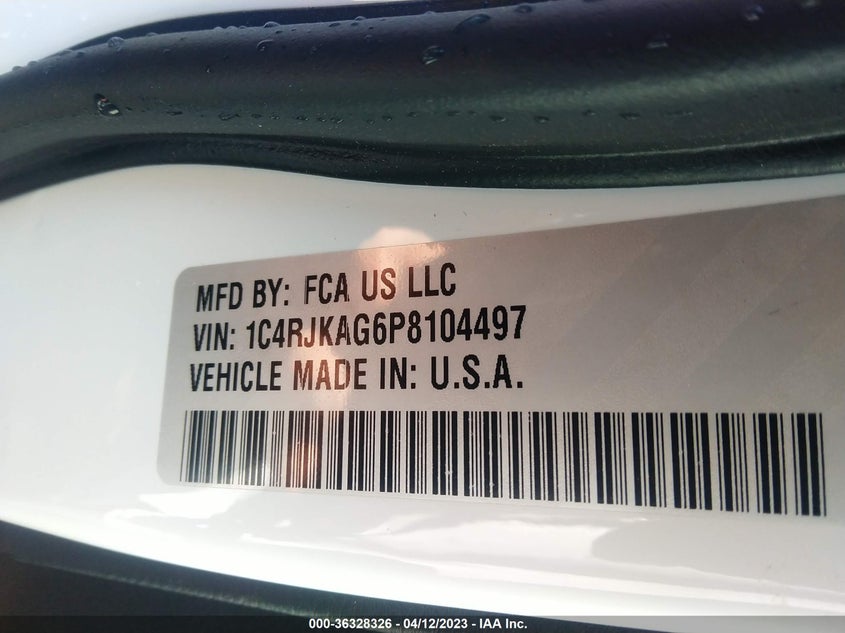 VIN 1C4RJKAG6P8104497 2023 JEEP GRAND CHEROKEE L ALTITUDE