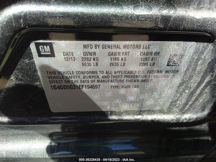 2014 BUICK LACROSSE PREMIUM I - 1G4GD5G31EF194697