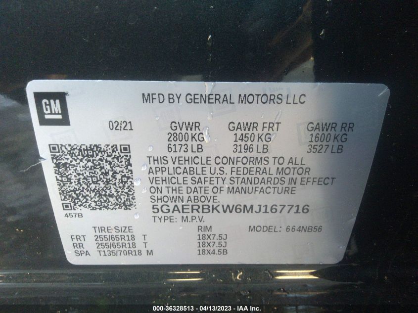 2021 BUICK ENCLAVE ESSENCE - 5GAERBKW6MJ167716