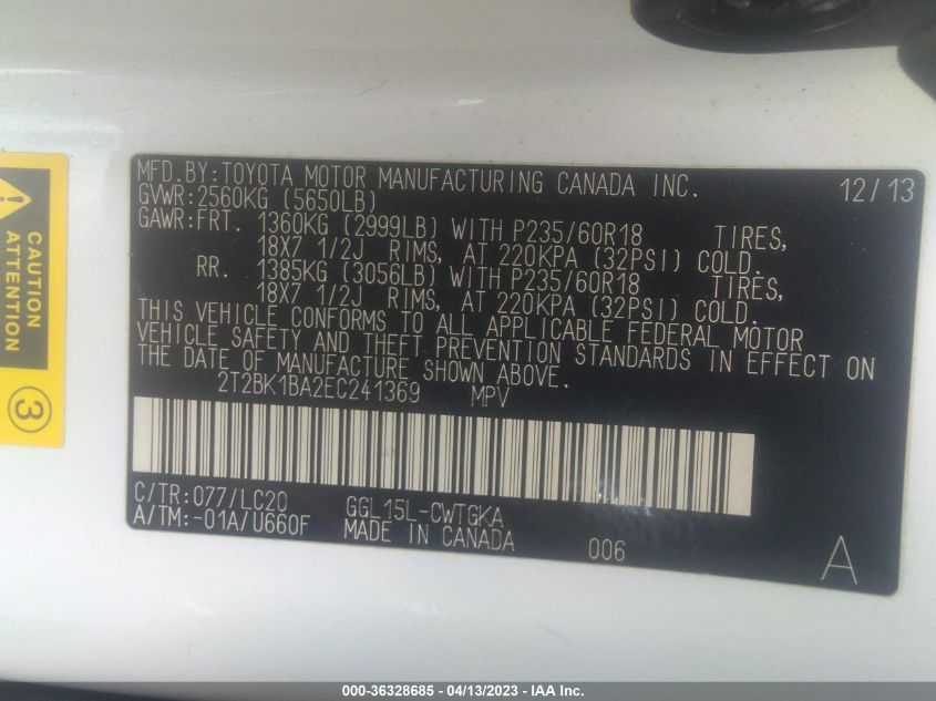 2014 LEXUS RX 350 - 2T2BK1BA2EC241369
