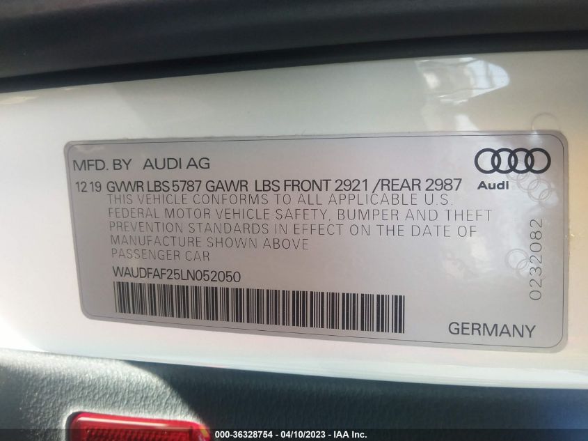 2020 AUDI S6 PREMIUM PLUS - WAUDFAF25LN052050