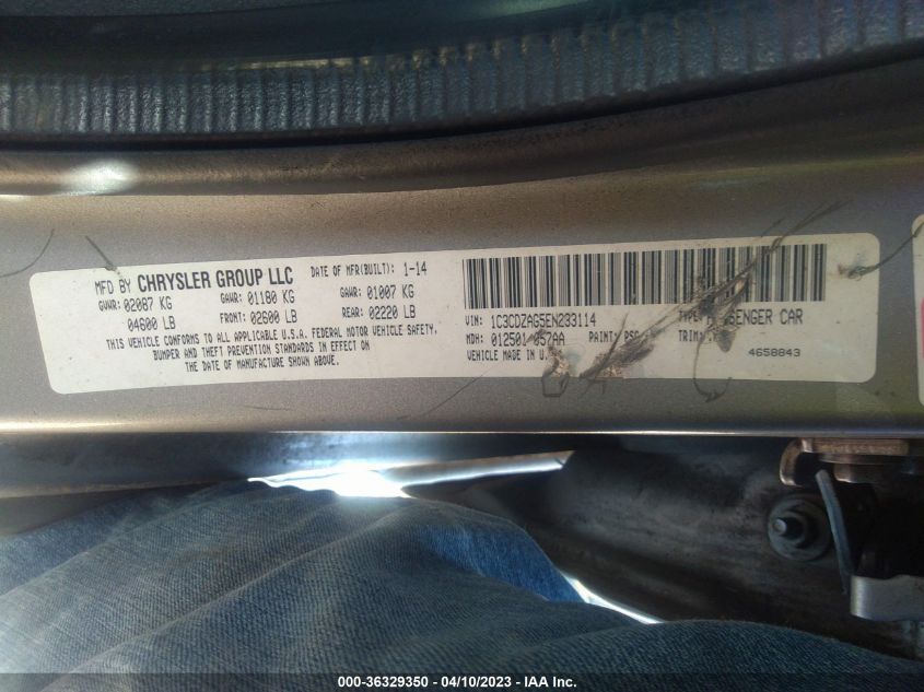 2014 DODGE AVENGER SE - 1C3CDZAG5EN233114