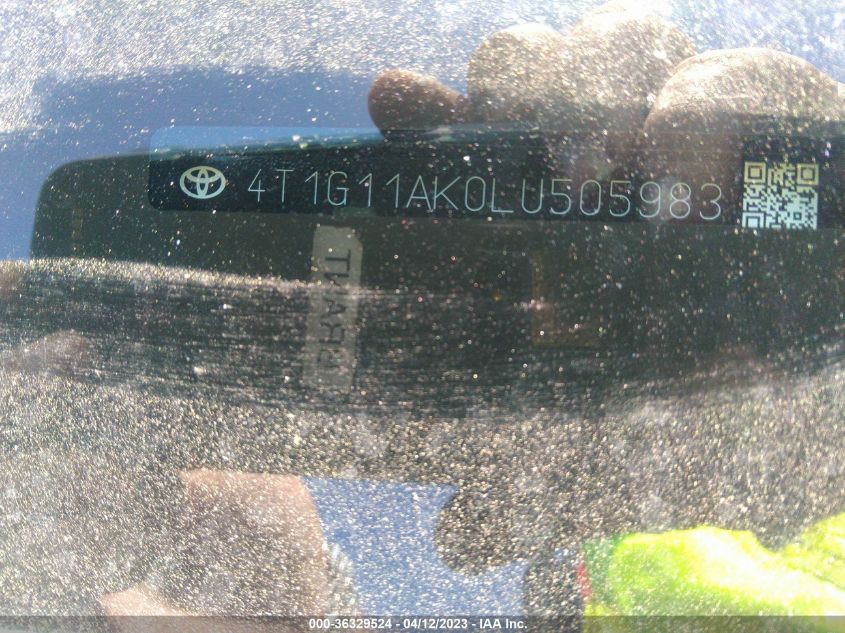 2020 TOYOTA CAMRY SE - 4T1G11AK0LU505983