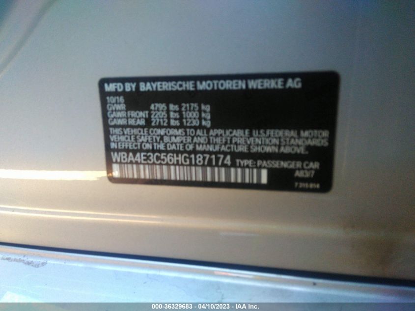 2017 BMW 4 SERIES 440I - WBA4E3C56HG187174