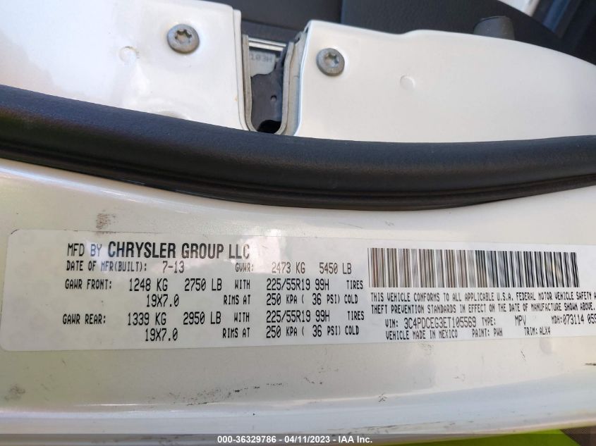 2014 DODGE JOURNEY R/T - 3C4PDCEG3ET105569