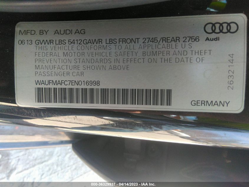 2014 AUDI A6 3.0L TDI PREMIUM PLUS - WAUFMAFC7EN016998