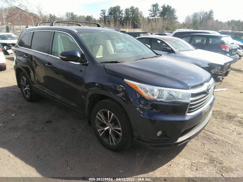 2016 TOYOTA HIGHLANDER XLE - 5TDJKRFH8GS277499