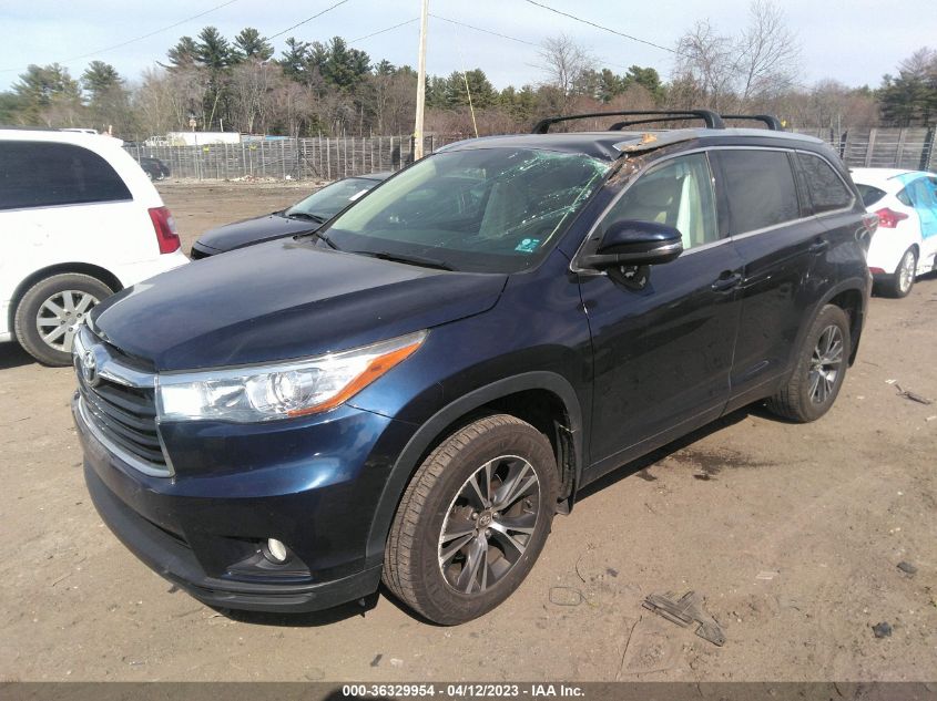 2016 TOYOTA HIGHLANDER XLE - 5TDJKRFH8GS277499