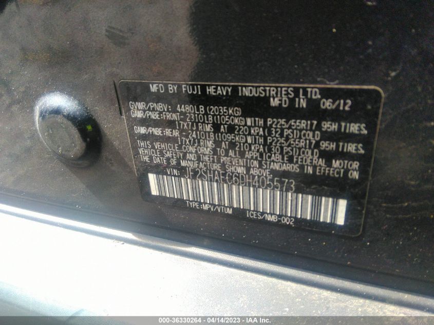 2013 SUBARU FORESTER 2.5X LIMITED - JF2SHAEC6DH405573