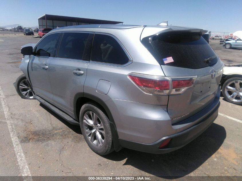2015 TOYOTA HIGHLANDER XLE - 5TDKKRFH2FS074417