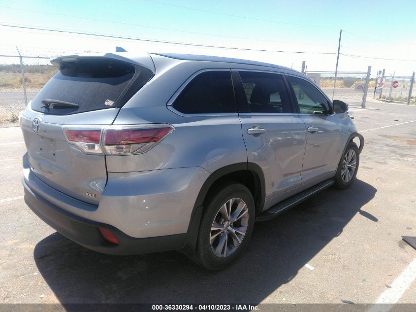 2015 TOYOTA HIGHLANDER XLE - 5TDKKRFH2FS074417