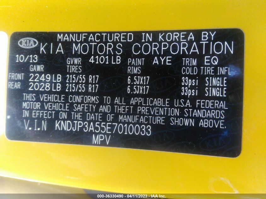 2014 KIA SOUL + - KNDJP3A55E7010033