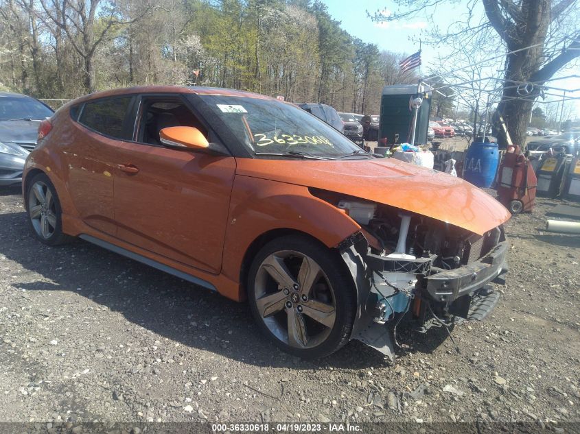 2013 HYUNDAI VELOSTER TURBO W/BLACK INT - KMHTC6AE1DU122006