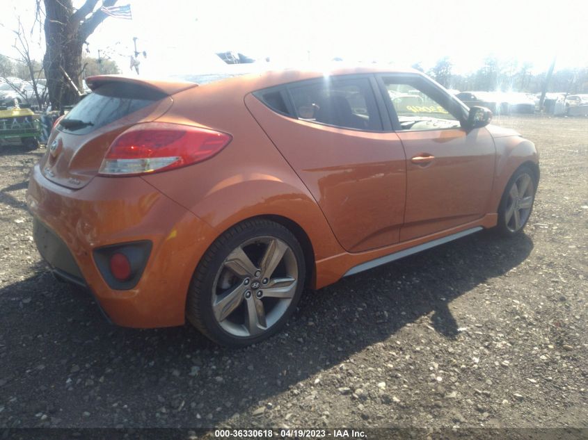 2013 HYUNDAI VELOSTER TURBO W/BLACK INT - KMHTC6AE1DU122006