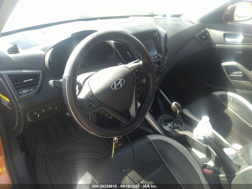 2013 HYUNDAI VELOSTER TURBO W/BLACK INT - KMHTC6AE1DU122006