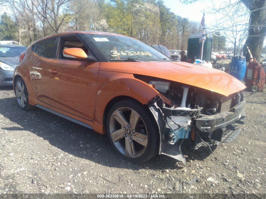 2013 HYUNDAI VELOSTER TURBO W/BLACK INT - KMHTC6AE1DU122006