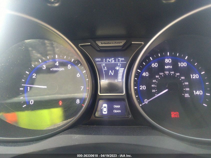 2013 HYUNDAI VELOSTER TURBO W/BLACK INT - KMHTC6AE1DU122006