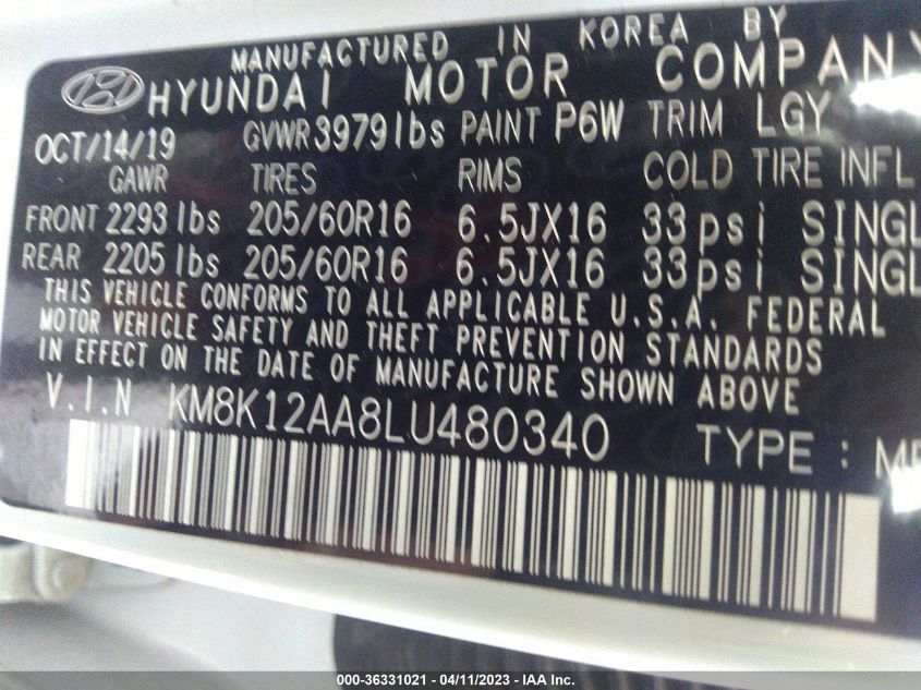 2020 HYUNDAI KONA SE - KM8K12AA8LU480340