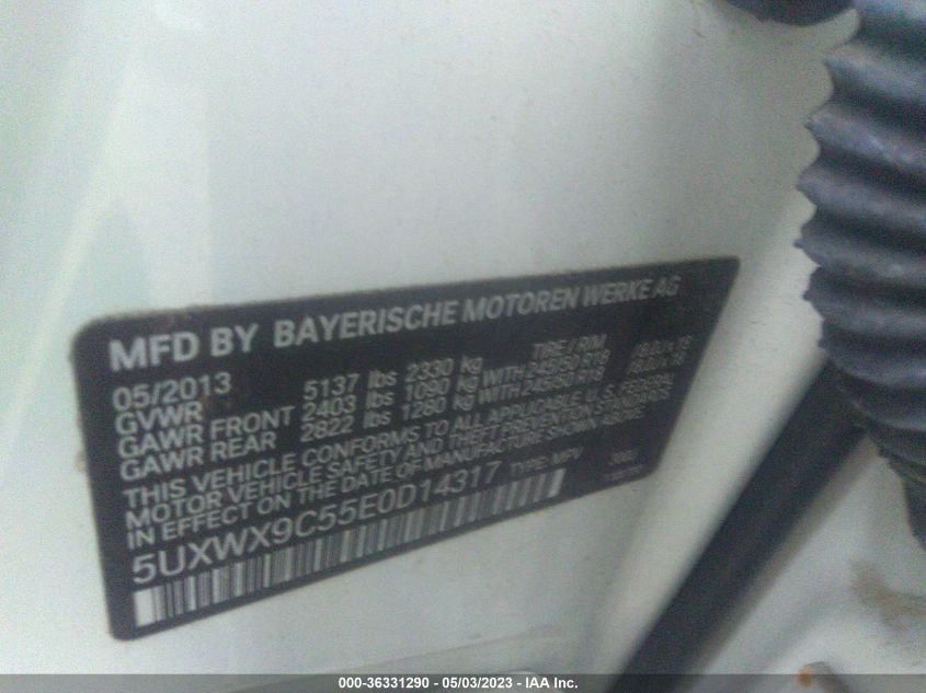 2014 BMW X3 XDRIVE28I - 5UXWX9C55E0D14317