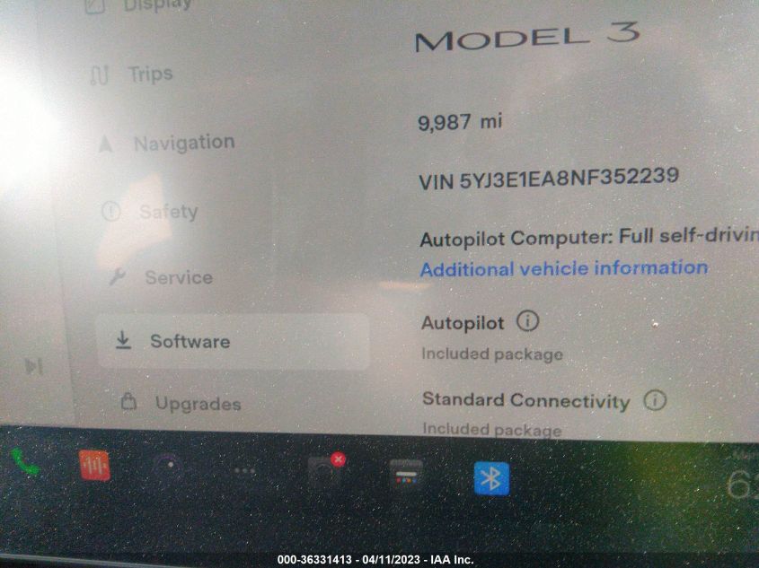 2022 TESLA MODEL 3 - 5YJ3E1EA8NF352239