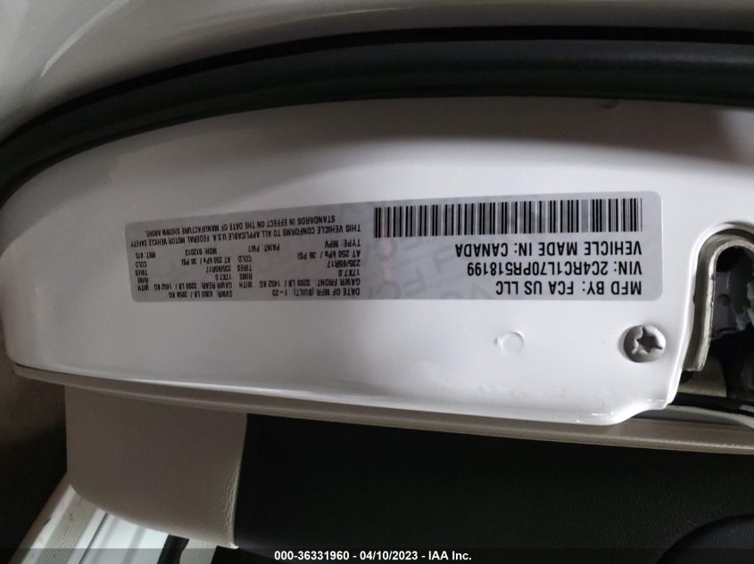 2023 CHRYSLER PACIFICA HYBRID TOURING L - 2C4RC1L70PR518199