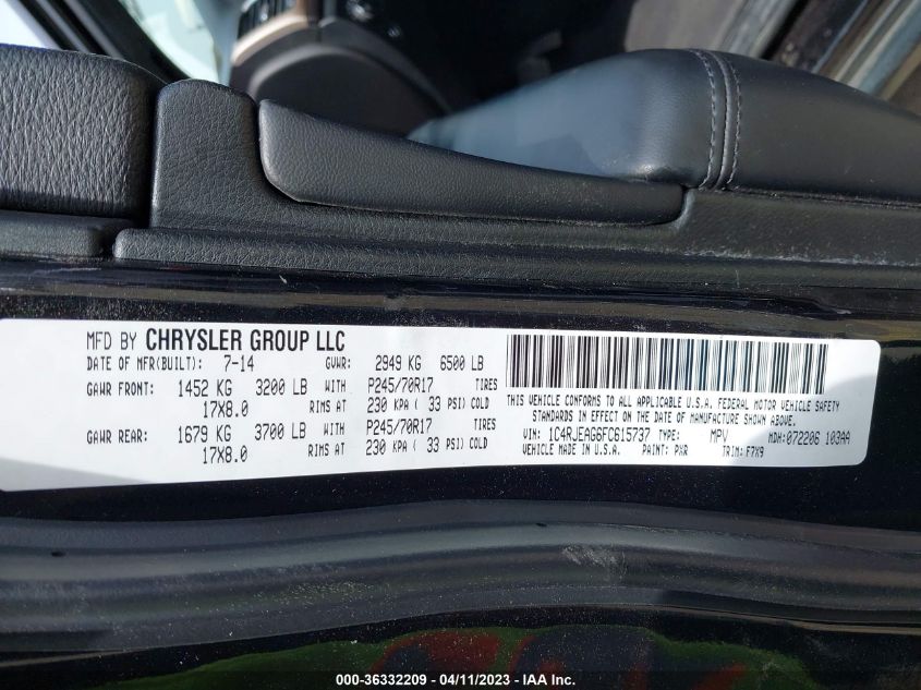 2015 JEEP GRAND CHEROKEE LAREDO - 1C4RJEAG6FC615737