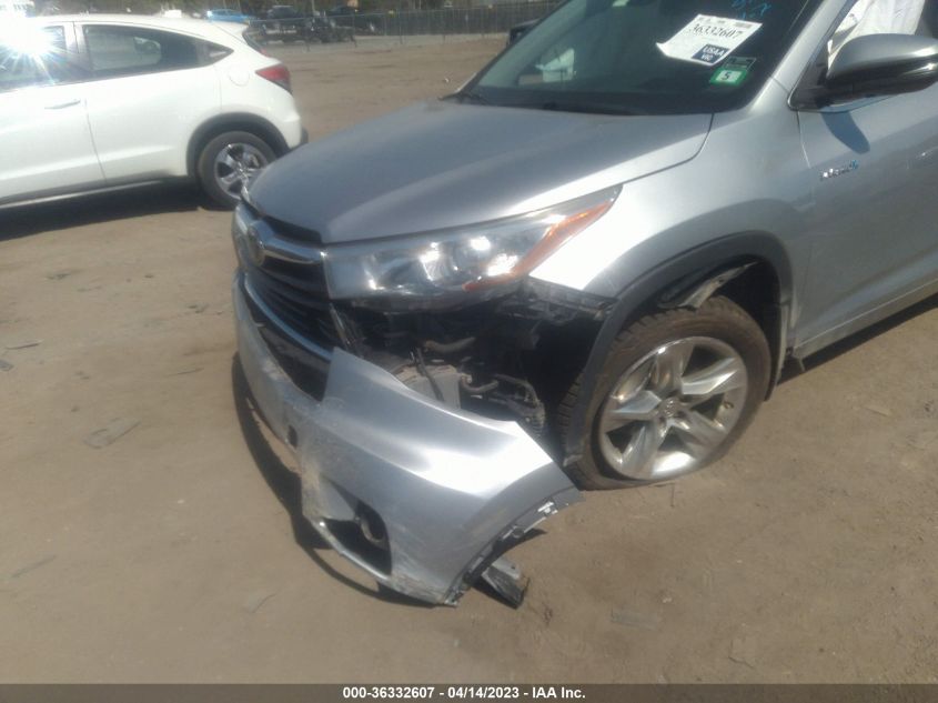 2015 TOYOTA HIGHLANDER HYBRID LIMITED - 5TDDCRFH8FS013353