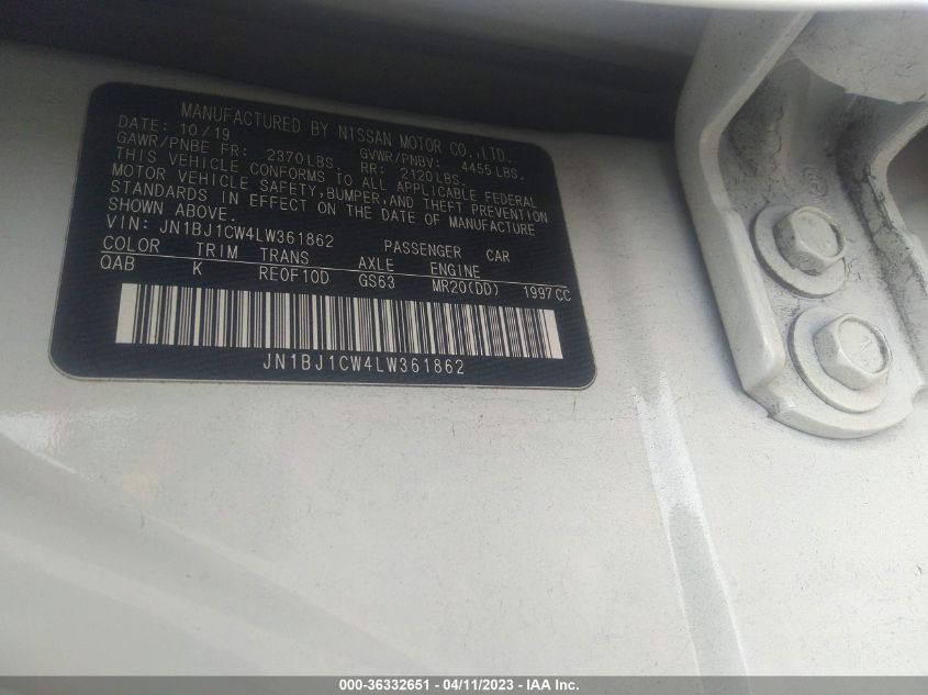 2020 NISSAN ROGUE SPORT SL - JN1BJ1CW4LW361862
