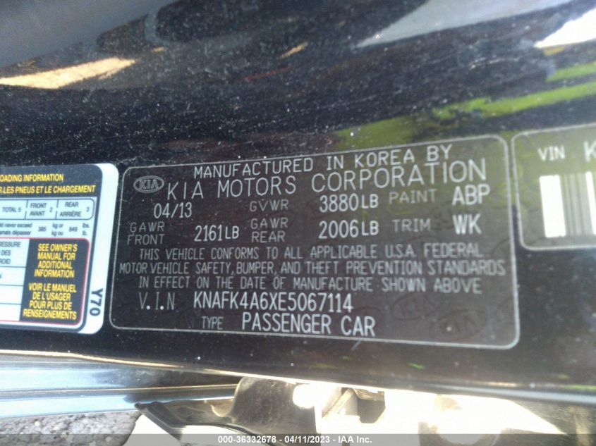 2014 KIA FORTE LX - KNAFK4A6XE5067114