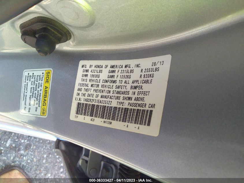 2014 HONDA ACCORD SEDAN SPORT - 1HGCR2F51EA035022