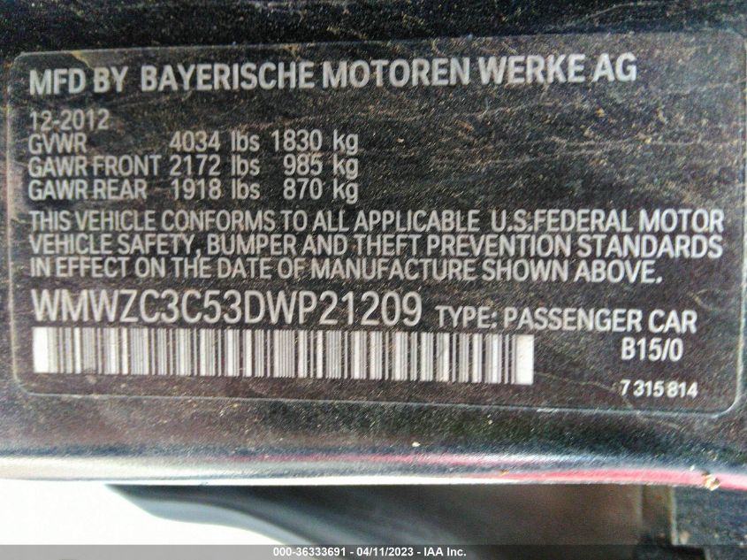 2013 MINI COOPER COUNTRYMAN S - WMWZC3C53DWP21209