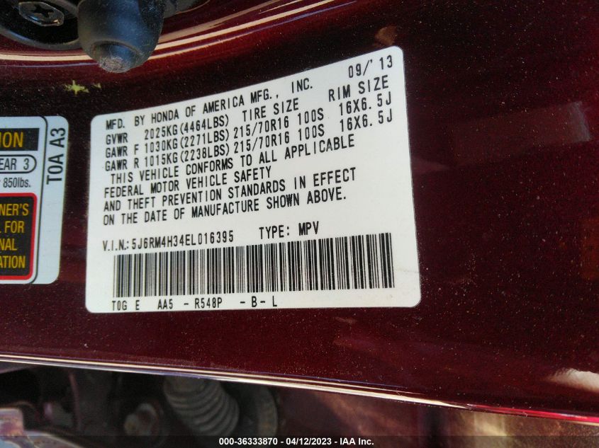 2014 HONDA CR-V LX - 5J6RM4H34EL016395