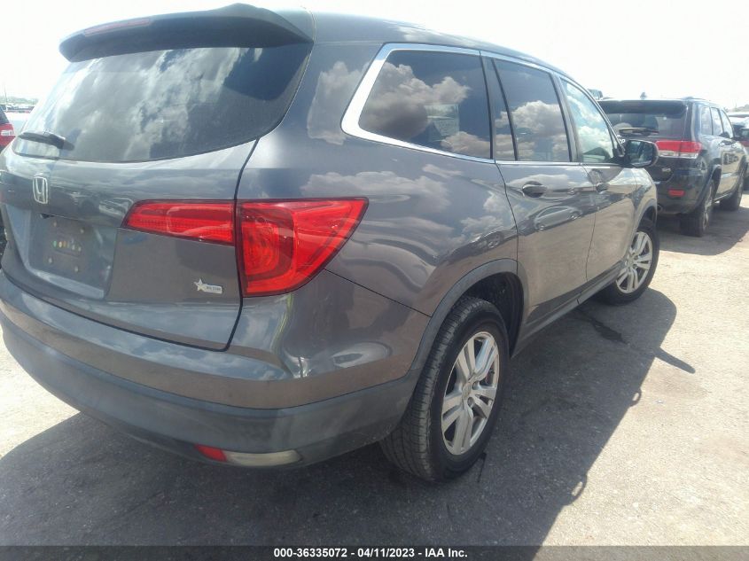 2016 HONDA PILOT LX - 5FNYF5H17GB019636