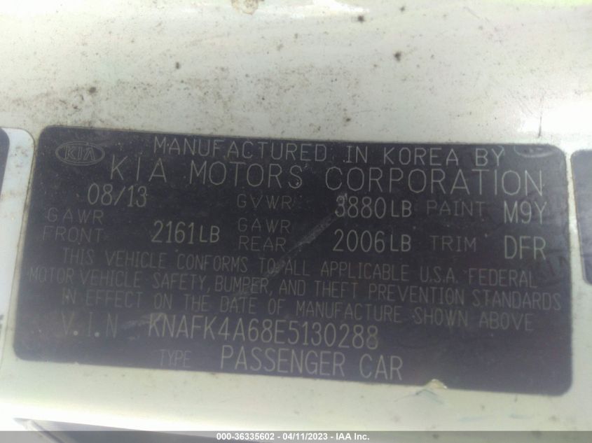 2014 KIA FORTE LX - KNAFK4A68E5130288