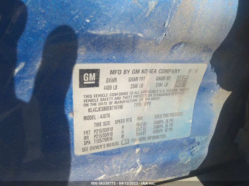2014 BUICK ENCORE - KL4CJESB0EB716196