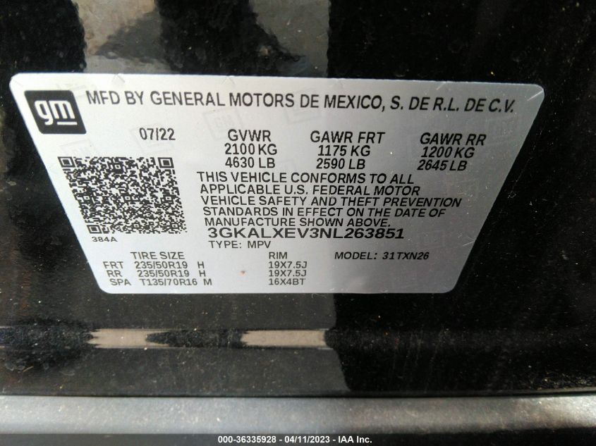 2022 GMC TERRAIN DENALI - 3GKALXEV3NL263851