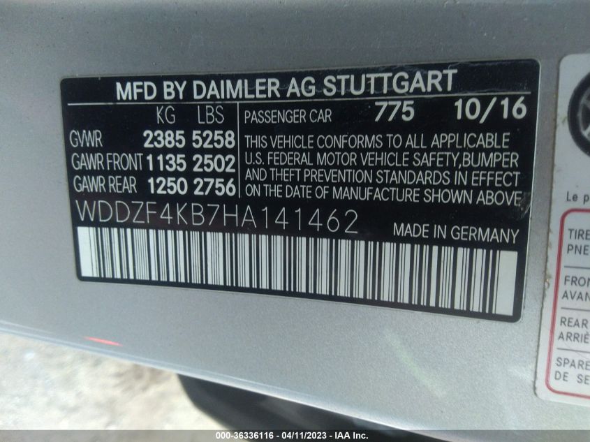 2017 MERCEDES-BENZ E-CLASS E 300 - WDDZF4KB7HA141462