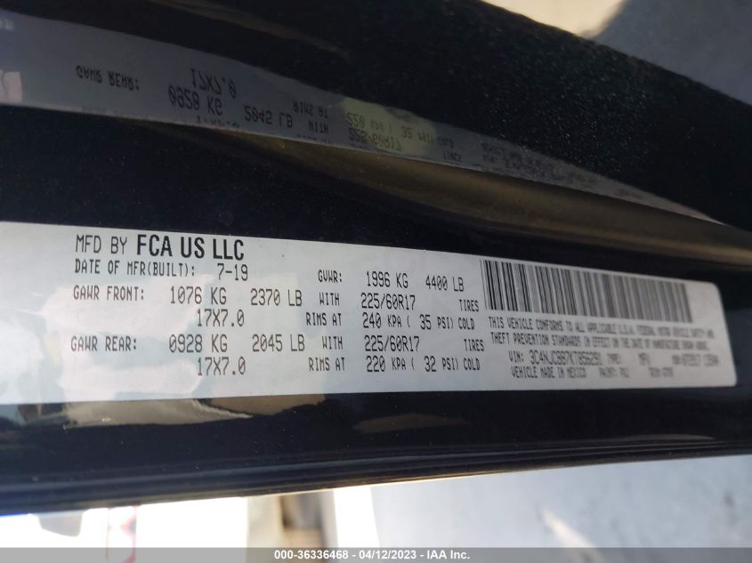 2019 JEEP COMPASS LATITUDE - 3C4NJCBB7KT856291