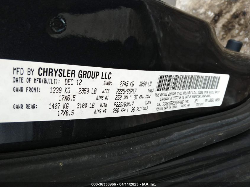 2013 DODGE GRAND CARAVAN SE - 2C4RDGBG5DR642806
