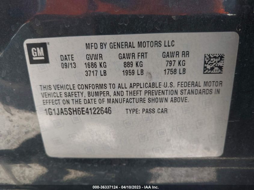 2014 CHEVROLET SONIC LS - 1G1JA5SH6E4122646