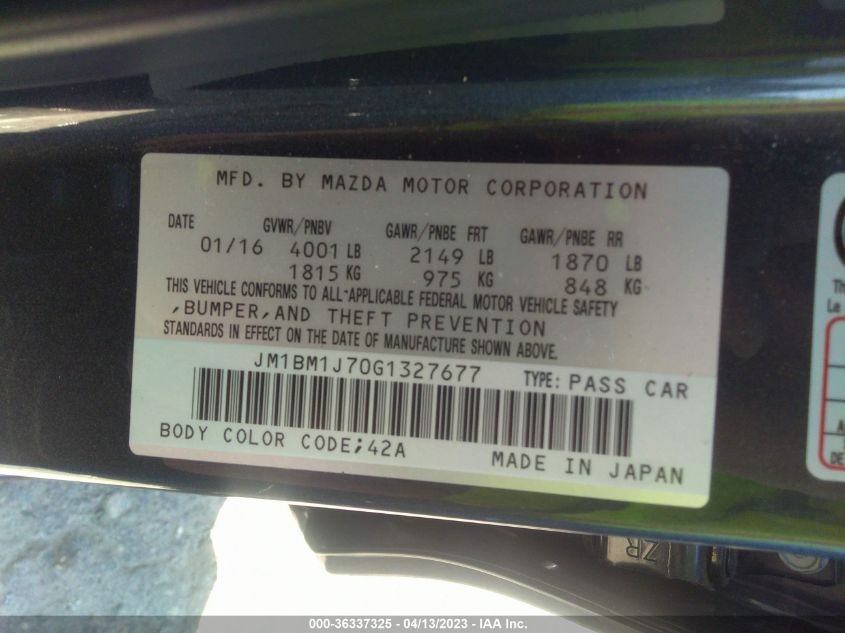 2016 MAZDA MAZDA3 I SPORT - JM1BM1J70G1327677