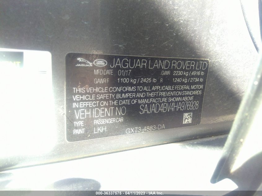 2017 JAGUAR XE 35T PREMIUM - SAJAD4BV4HA976928