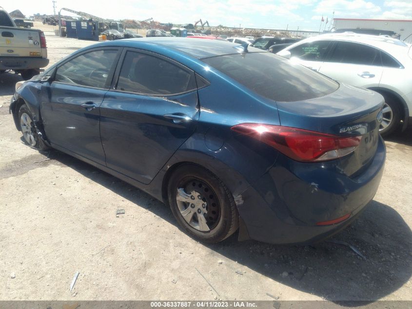 2016 HYUNDAI ELANTRA SE - KMHDH4AE9GU478525